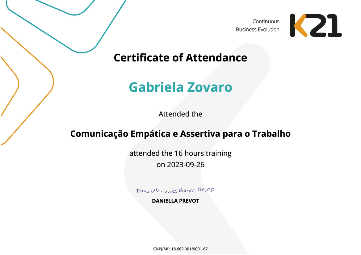 Certificado K21